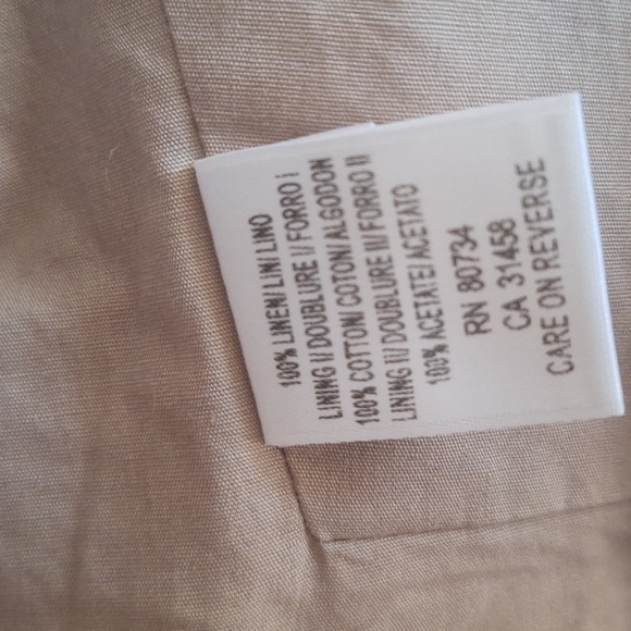 ​BCBGMAXAZRIA Beaded Cropped Linen Jacket | Boho Stone Embellished Blazer Tan XS - Picture 9 of 10